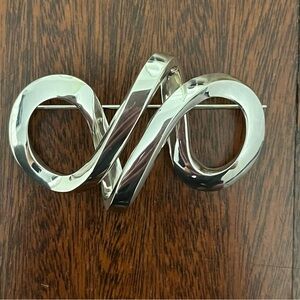 Patricia Von Musulin Vintage Sterling Silver Abstract Infinity Brooch